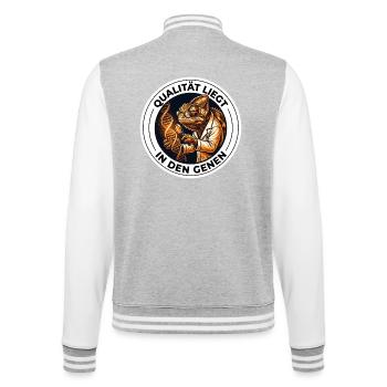 Qualität liegt in den Genen Genetiker T-Shirt - College-Sweatjacke - Grau meliert/Weiß - Hinten - Marisol (170cm)