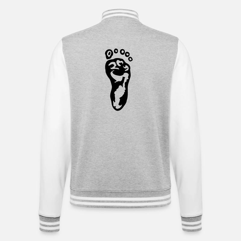 Fuß - College-Sweatjacke - Grau meliert/Weiß