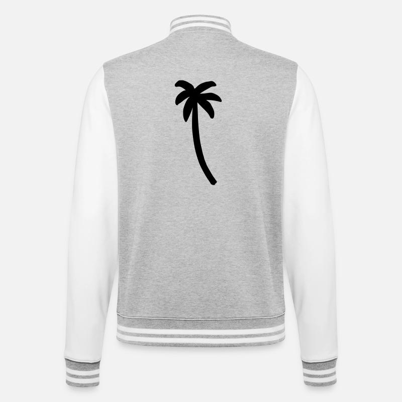 Palm tree - College Sweat Jacket - heather grey/white