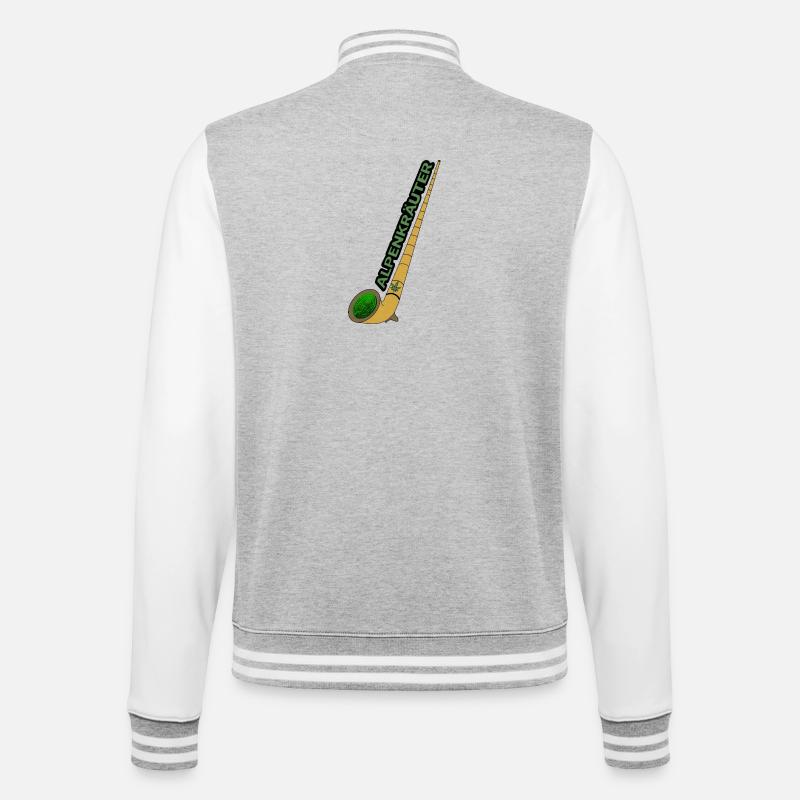 Alphorn Bong - College-Sweatjacke - Grau meliert/Weiß