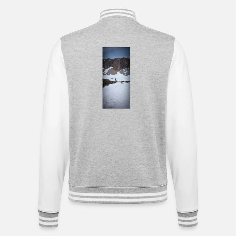 Unermesslichkeit der Landschaft - College-Sweatjacke - Grau meliert/Weiß