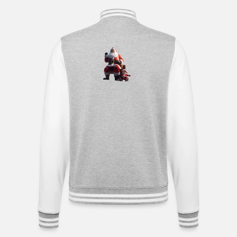 Weihnachten 2 - College-Sweatjacke - Grau meliert/Weiß