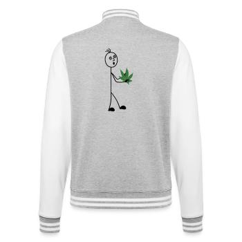 Hobby Gardener Stick Figure - College Sweat Jacket - heather grey/white - Back - Marisol (170cm)
