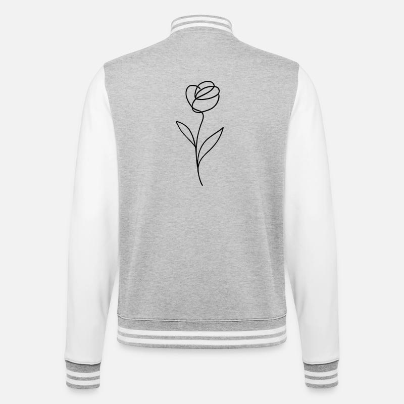 Blume - College-Sweatjacke - Grau meliert/Weiß