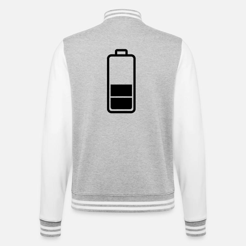 low battery - College Sweat Jacket - heather grey/white