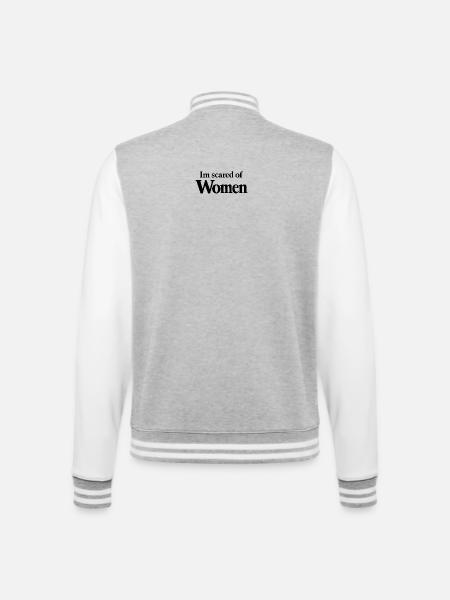 ScaredOfWomen - big print - College-Sweatjacke - Grau meliert/Weiß