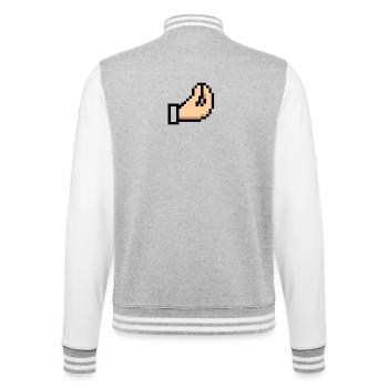 Pixel main curseur design Italia - Veste Teddy - gris chiné / blanc - Dos - Marisol (170cm)