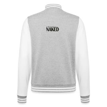 WANN ZIEHEN WIR UNS AUS? - College-Sweatjacke - Grau meliert/Weiß - Hinten - Marisol (170cm)