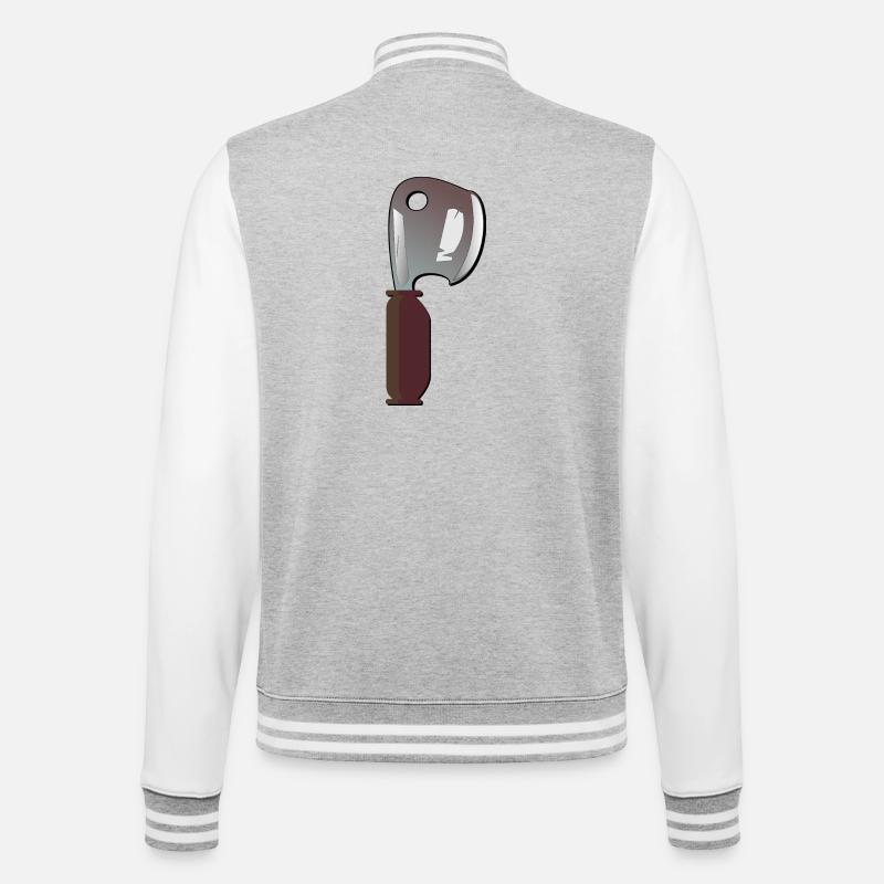Hackbeil KÜCHENMESSER KÜCHE KOCHEN - College-Sweatjacke - Grau meliert/Weiß