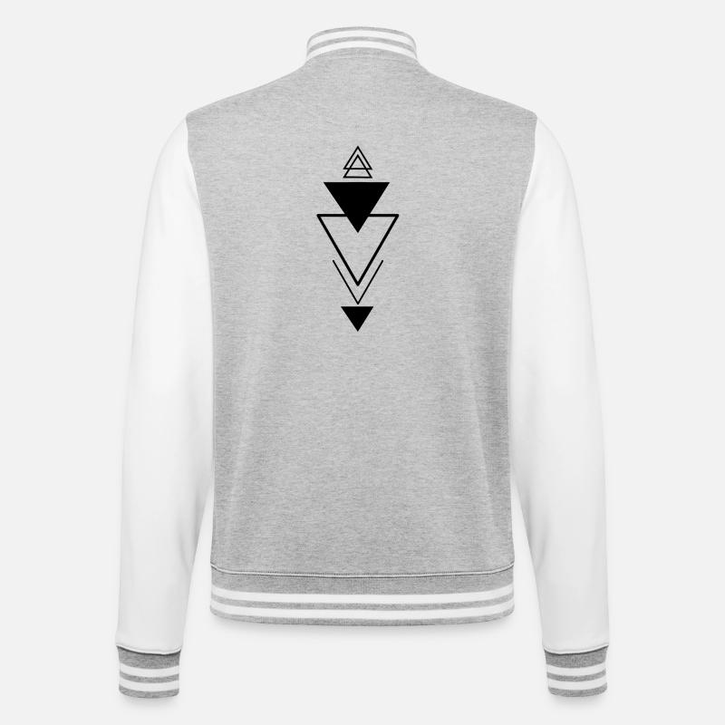 Triangular symbol (black) - College Sweat Jacket - heather grey/white