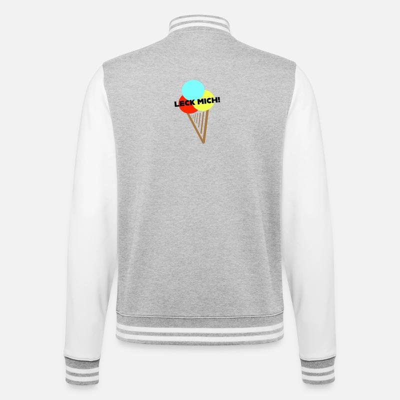 Ach, Leck mich! - College-Sweatjacke - Grau meliert/Weiß