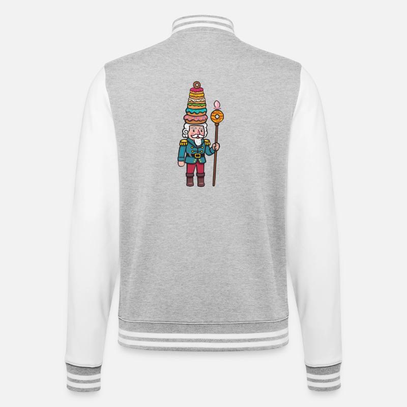 donut cracker nutcracker - College Sweat Jacket - heather grey/white