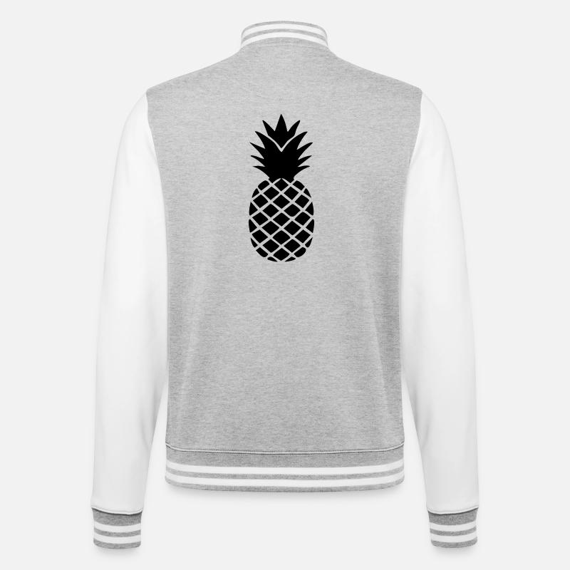 Silhouette ananas – Style tropical statement - Veste Teddy - gris chiné / blanc