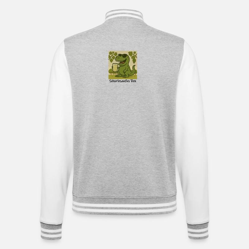 SchorleSaufusRex - College-Sweatjacke - Grau meliert/Weiß