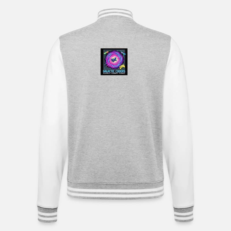Galactic Coders Neon Pixel - College Sweat Jacket - heather grey/white