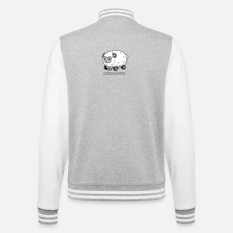Mähroboter Schaf - College-Sweatjacke - Grau meliert/Weiß