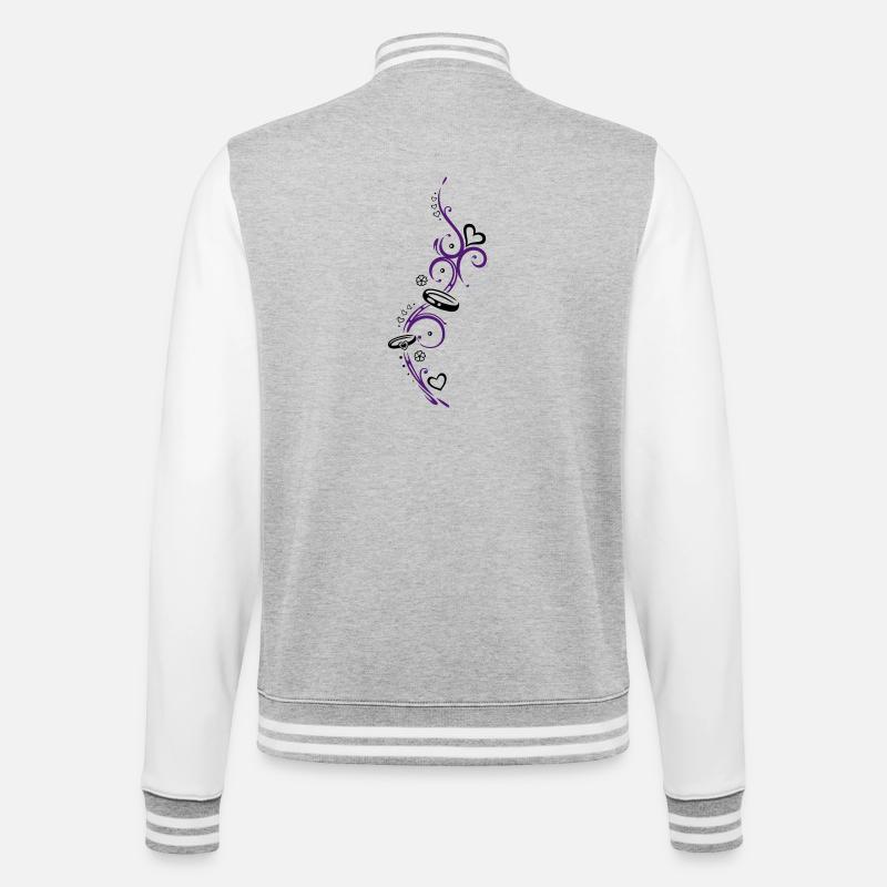Tribal avec le symbole de l'amour - Veste Teddy - gris chiné / blanc
