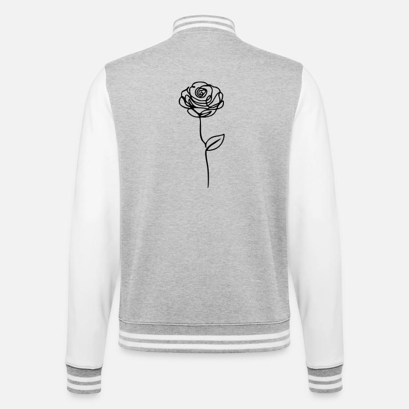 rose - College Sweat Jacket - heather grey/white