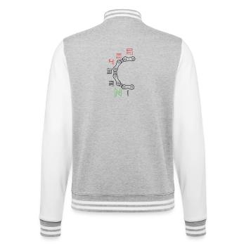 Basketball Glaube Emblem Philipper 4:13 - College-Sweatjacke - Grau meliert/Weiß - Hinten - Marisol (170cm)