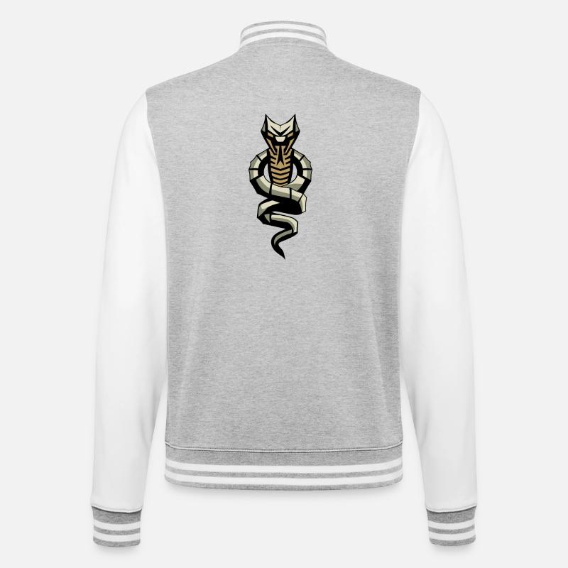 SNAKE LEVEL 3 - College-Sweatjacke - Grau meliert/Weiß