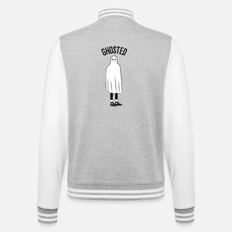 Ghosted Sad Ghost - College Sweat Jacket - heather grey/white