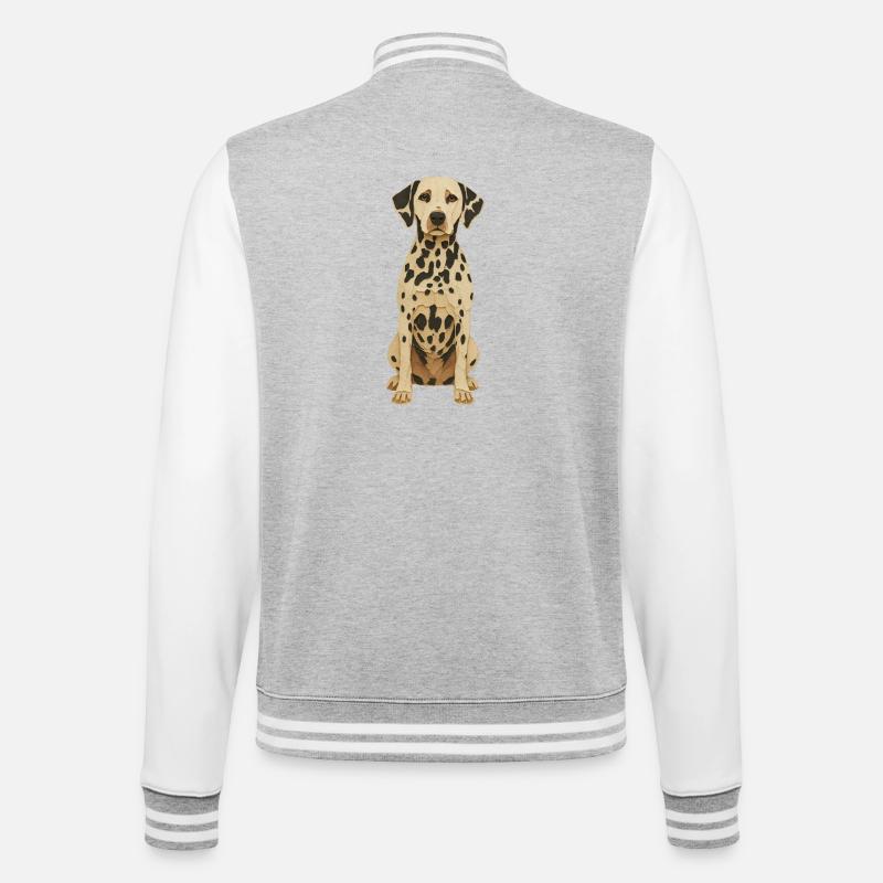 Dalmatiner Patch Art Tee - College-Sweatjacke - Grau meliert/Weiß