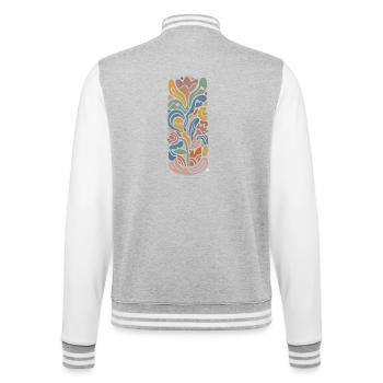 Abstract Blossom - College-Sweatjacke - Grau meliert/Weiß - Hinten - Marisol (170cm)