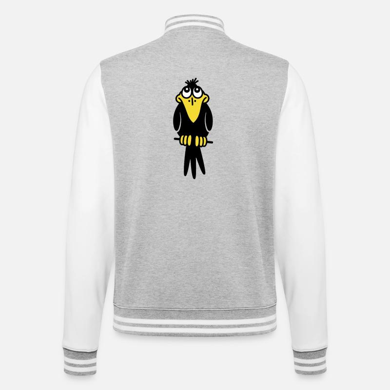 Mr. Crow - College Sweat Jacket - heather grey/white