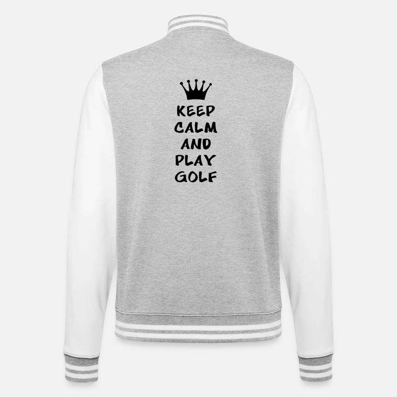 KEEP CALM AND PLAY GOLF - College Sweat Jacket - heather grey/white