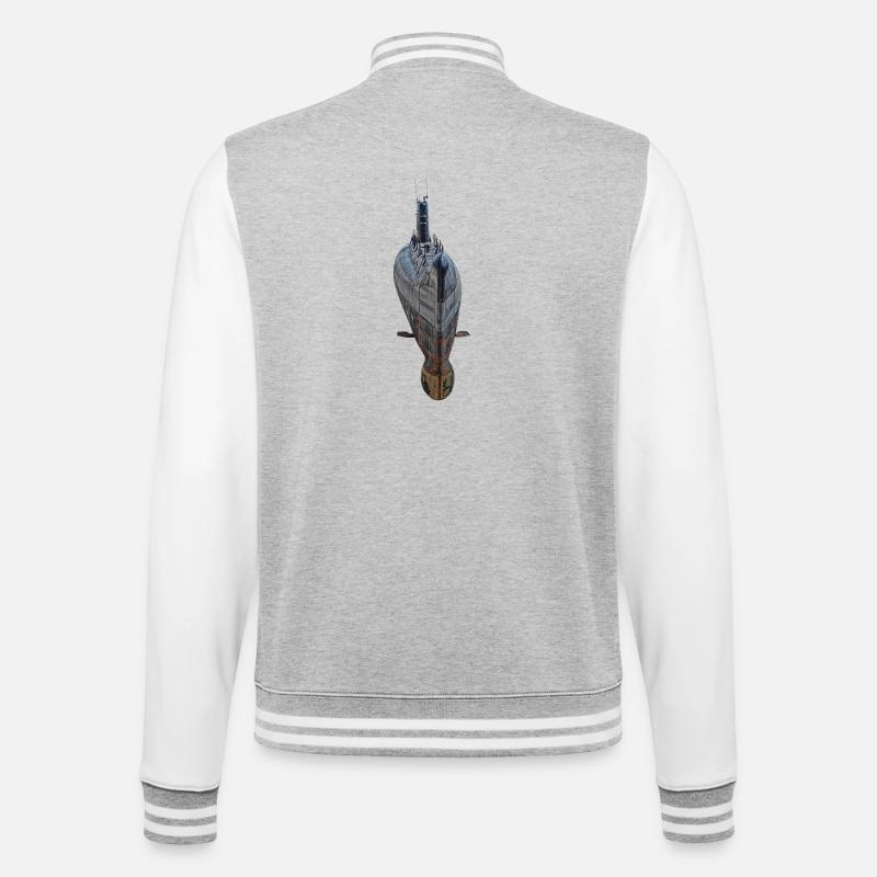Sous-marin - Veste Teddy - gris chiné / blanc