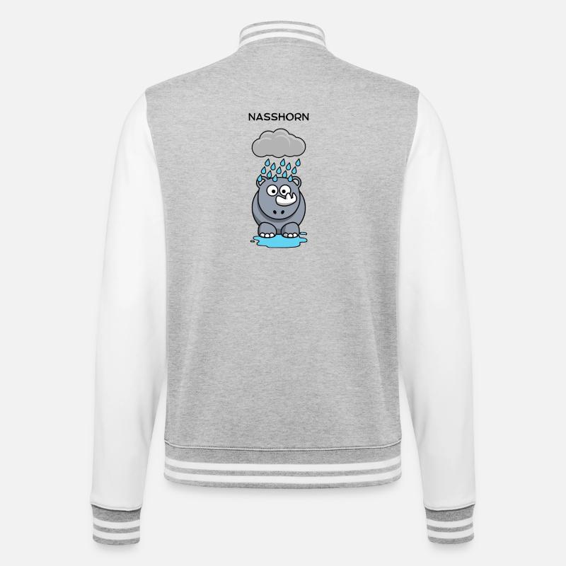 Rain Hippo Under Clouds - College Sweat Jacket - heather grey/white