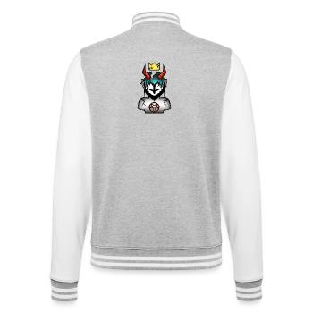 The Soul of a Broken Demon - College Sweat Jacket - heather grey/white - Back - Marisol (170cm)