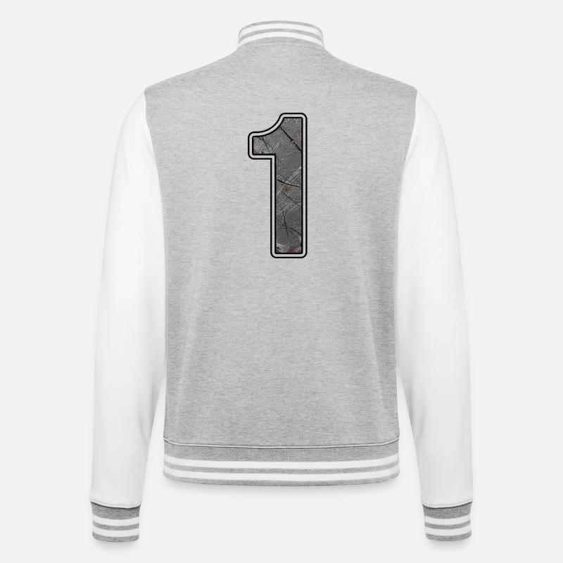 Une conception de texture de béton - Veste Teddy - gris chiné / blanc