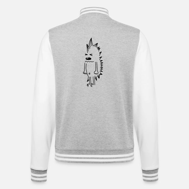 Grumpy Hedgehog – Kawaii Stinger Comic - College Sweat Jacket - heather grey/white