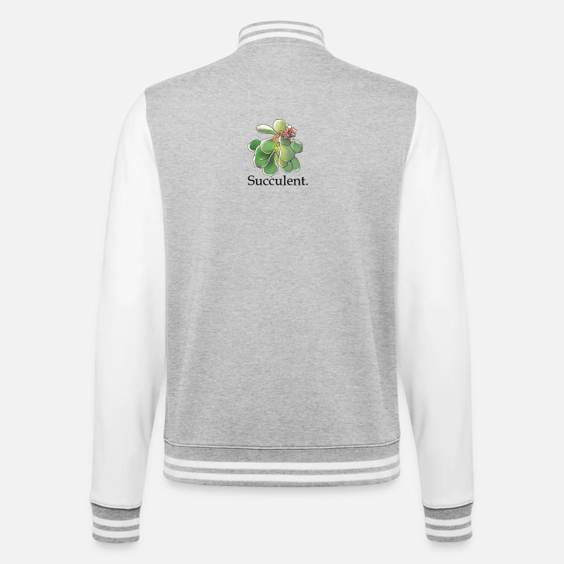 Succulente Fleur Aquarelle - Veste Teddy - gris chiné / blanc