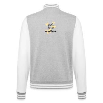 Girls Can Do Anything Butterfly Tee - College Sweat Jacket - heather grey/white - Back - Marisol (170cm)
