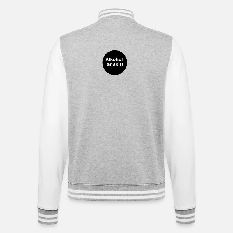 L’alcool, c’est nul (cercle noir) - Veste Teddy - gris chiné / blanc