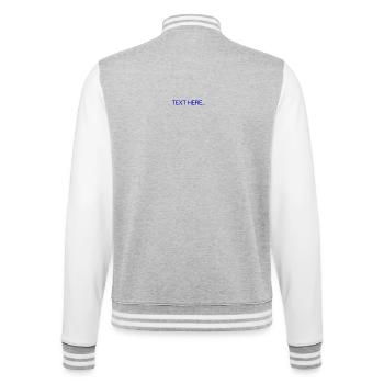Plain Text Blue Text Print - College Sweat Jacket - heather grey/white - Back - Marisol (170cm)