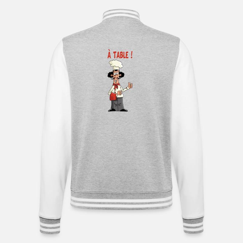 à table - Veste Teddy - gris chiné / blanc