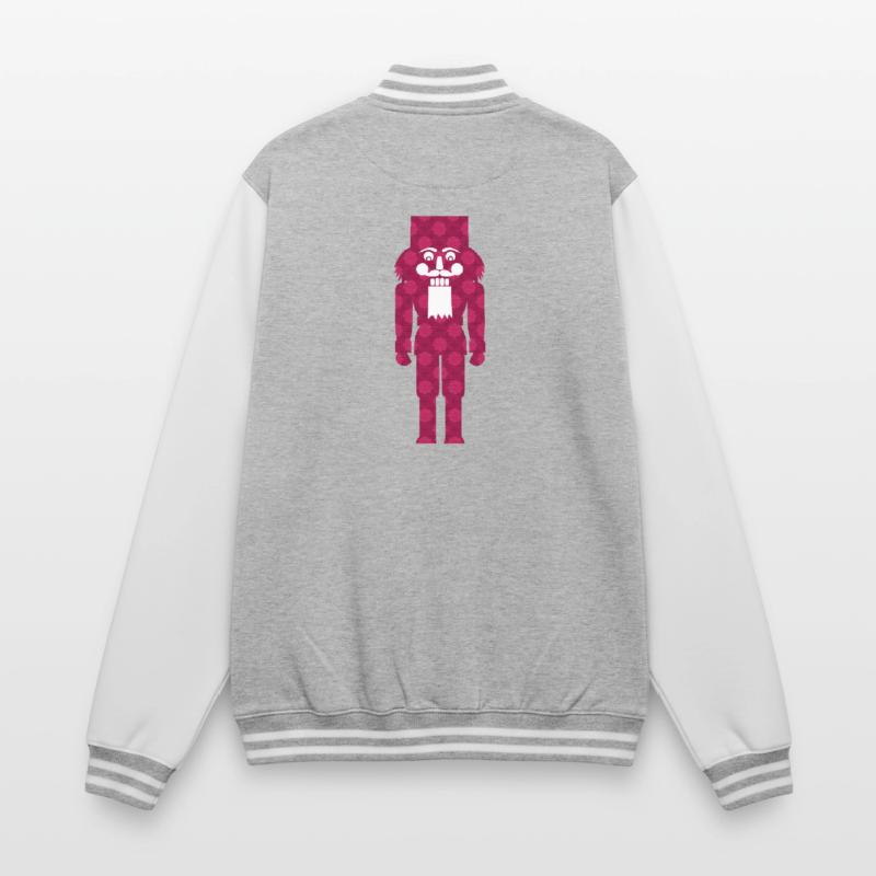 Nutcracker Christmas Decoration Texture Pattern College Sweat Jacket