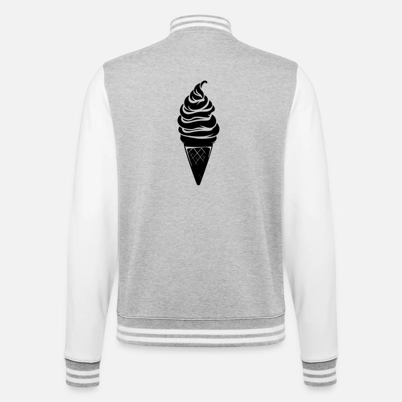 Eiswaffel Silhouette - College-Sweatjacke - Grau meliert/Weiß