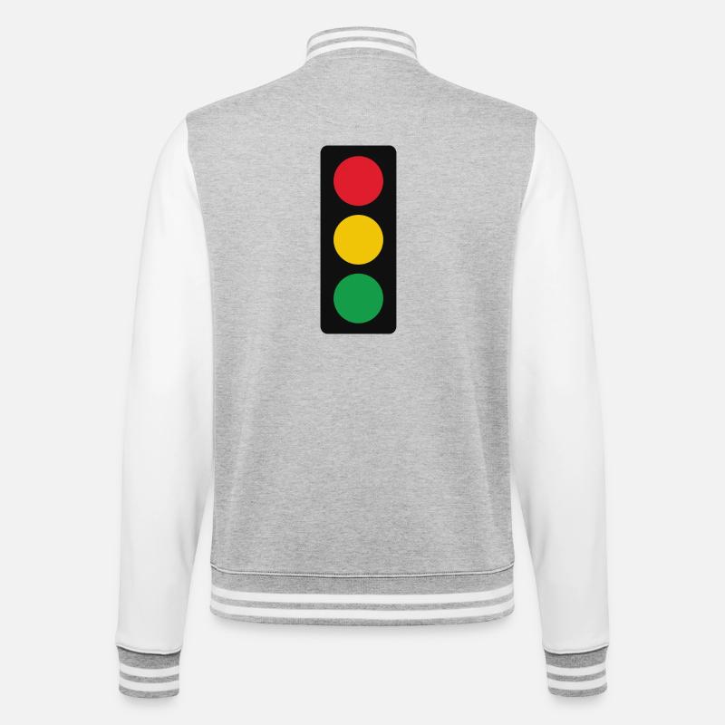 Feu de signalisation - Veste Teddy - gris chiné / blanc