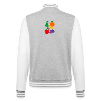 Obst - College-Sweatjacke - Grau meliert/Weiß - Hinten - Marisol (170cm)