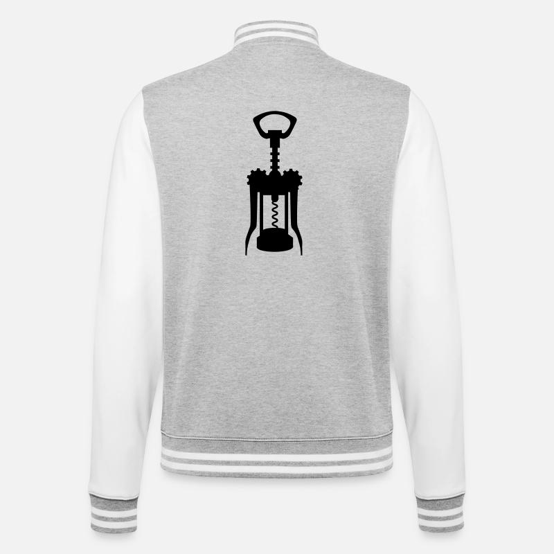 Korkenzieher - College-Sweatjacke - Grau meliert/Weiß