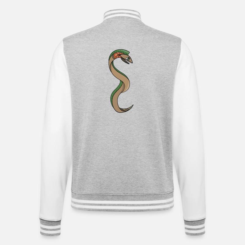 A Snake with sharp teeth - College Sweat Jacket - heather grey/white