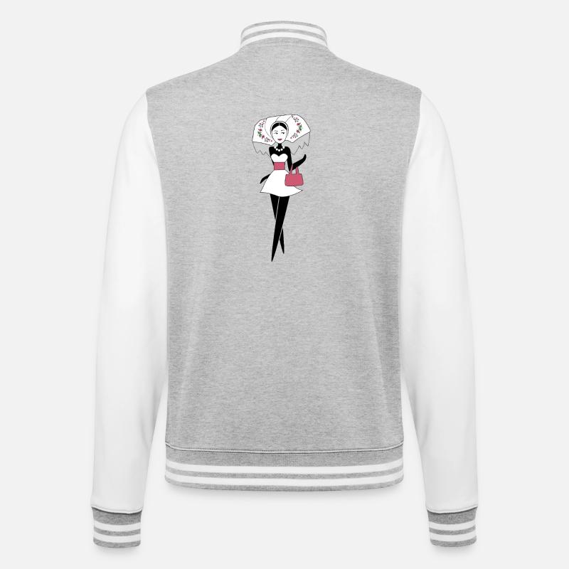 KLANK A HANKA - College-Sweatjacke - Grau meliert/Weiß