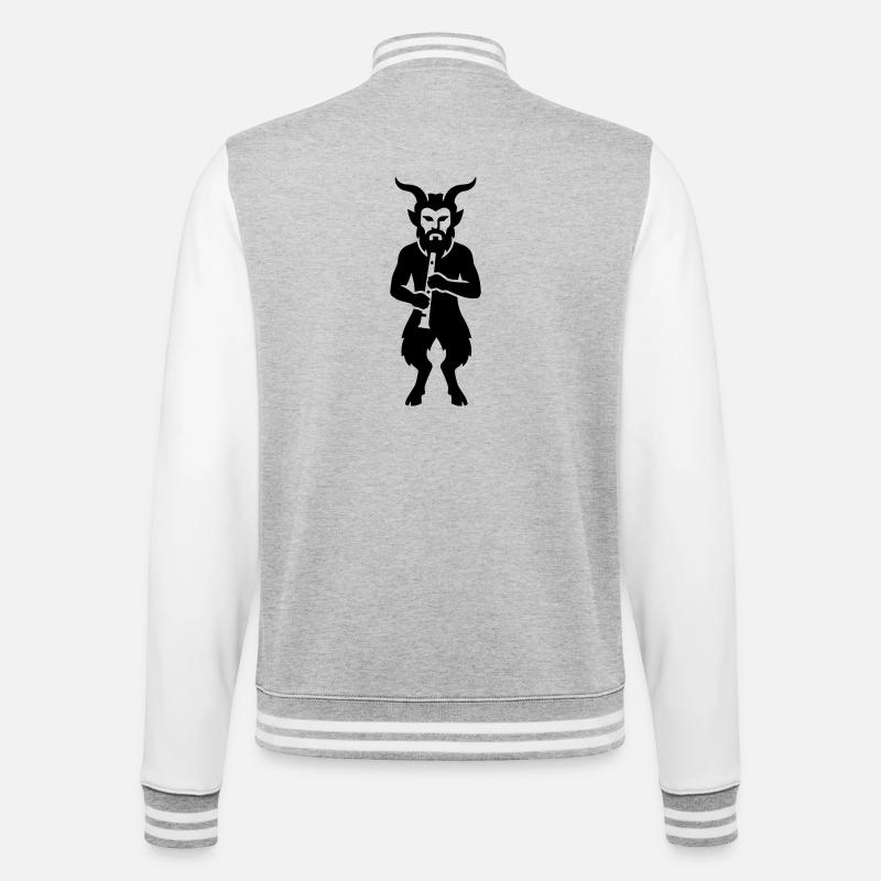 Satyre - Veste Teddy - gris chiné / blanc