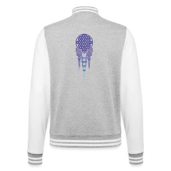 Spiritualität Meditation Heilige Geometrie Symbol Om - College-Sweatjacke - Grau meliert/Weiß - Hinten - Marisol (170cm)