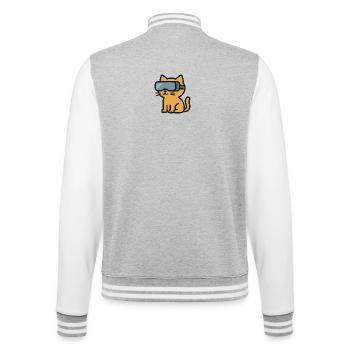 VR Chat: Das immersive Katzenabenteuer - College-Sweatjacke - Grau meliert/Weiß - Hinten - Marisol (170cm)