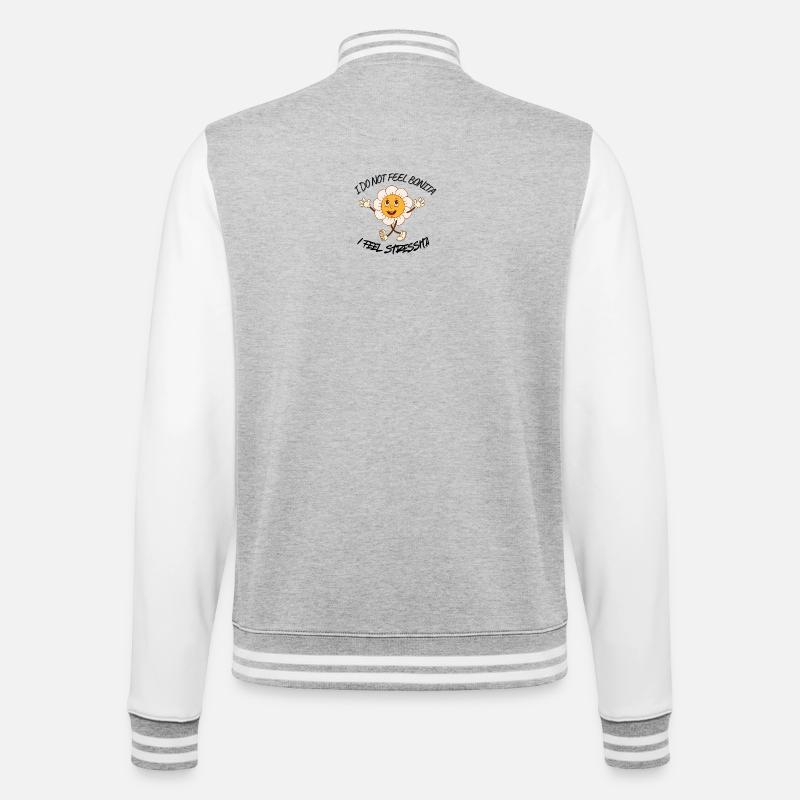 Charme de dessin animé fleur joyeuse - Veste Teddy - gris chiné / blanc